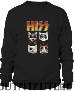 Hiss Kiss Cats Kittens Rock Funny Parody Sweater