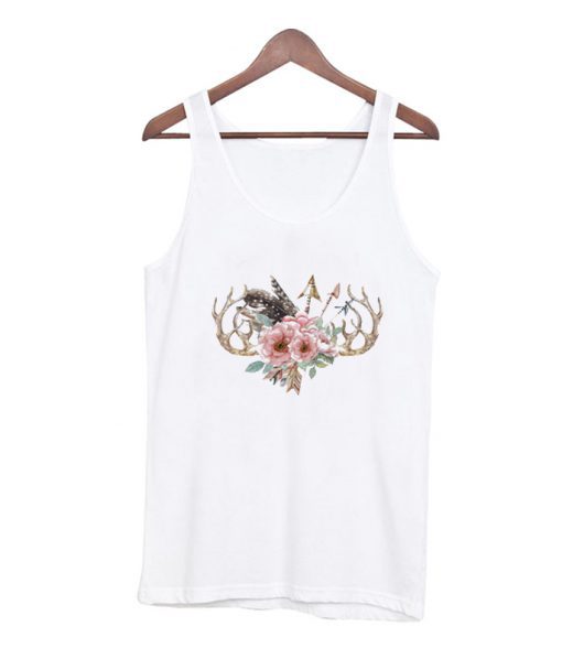 Antlers and flowers tank top BC19