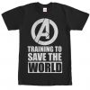 Marvel Avengers Training to Save World Black T-Shirt BC19