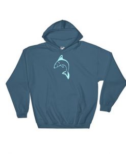 Simple Blue Shark Hoodie BC19