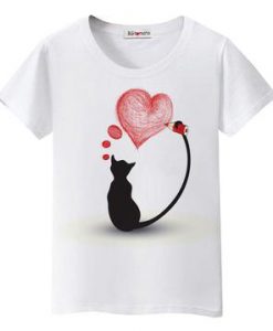 Women T-Shirt Cute Cat 03 BC19