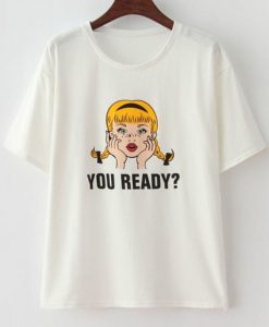 CARTOON PRINT WHITE T-SHIRT EL01