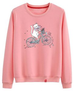 Cat Ride A Bike Sweatshirt ZK01