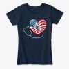 Giftamerican Flag Heart Nurse T-Shirt SN01