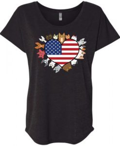 Heart Cat USA T-Shirt SN01