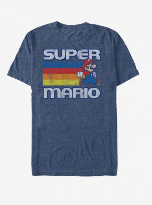 Super Mario Rainbow Stripes T-Shirt AD01