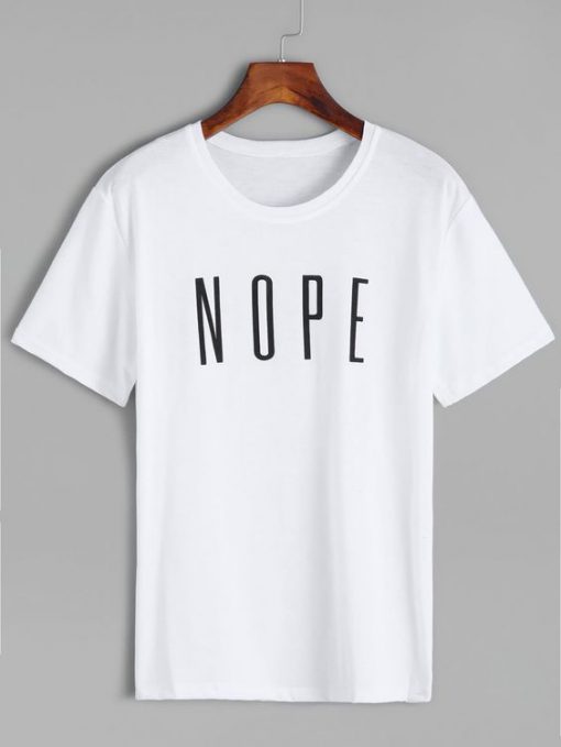 Young Casual Letter Nope T-Shirt AD01
