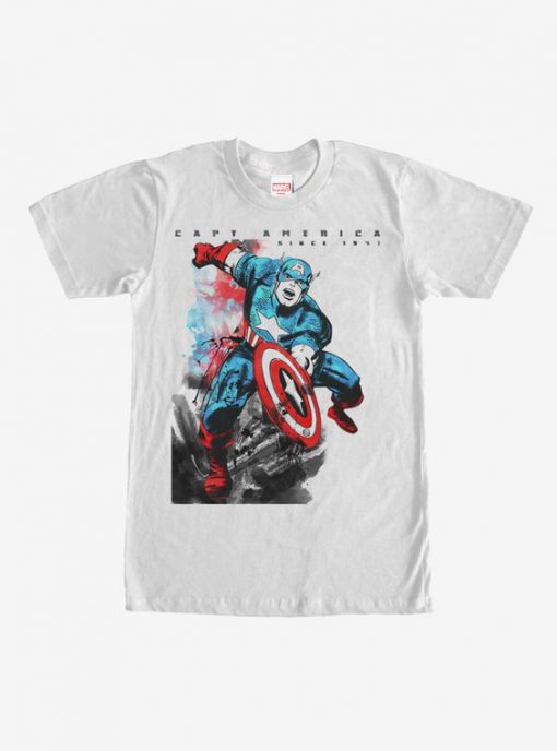 Captain America Watercolor T-Shirt EL01