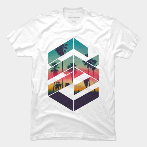 Geometric Sunset beach T-Shirt EC01 – outfitfuture.com