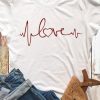 Love Heartbeat Print Ladies T-Shirt ZK01