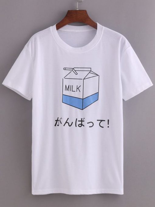 Milk Box print T-Shirt EL01
