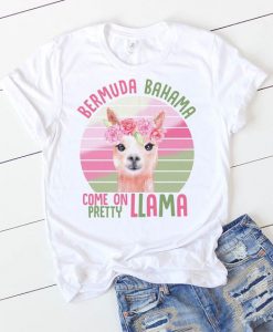 Pretty Llama Watercolor T-Shirt EL01