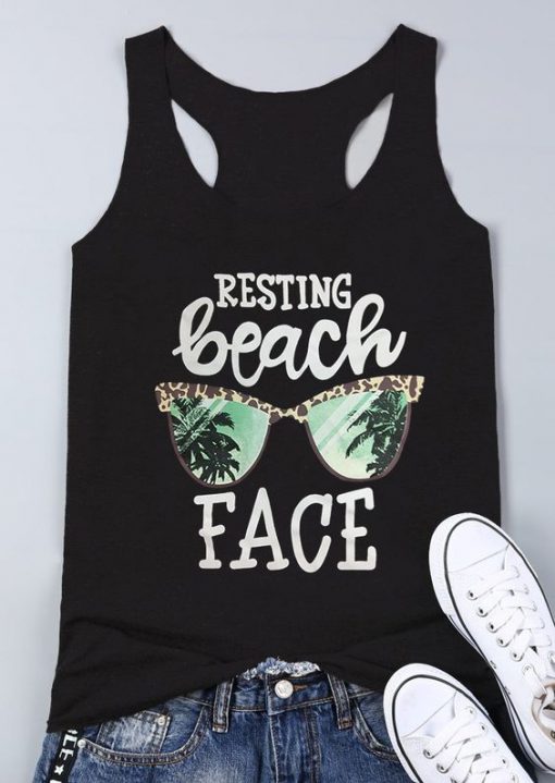 Resting Beach Face Tank Top EL01