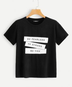 Slogan Print T-Shirt EL01