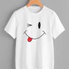 Smiley Face Print Tee Shirt ZK01