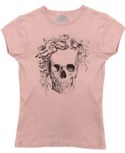 Women Floral Skull T-Shirt EL01