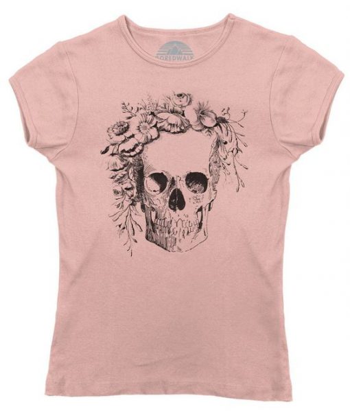 Women Floral Skull T-Shirt EL01