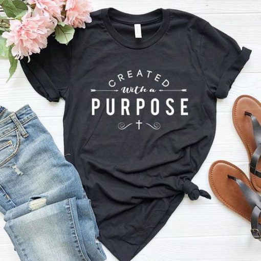 Created with A Purpose Cross T Shirt SR01
