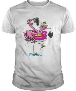 Flamingo Float Tube Drinking T-Shirt EL01