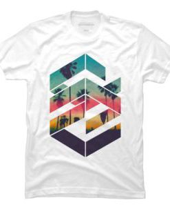 Geometric Sunset Beach T-Shirt EL01