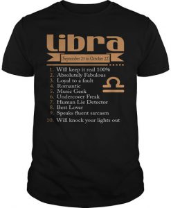 Libra Horoscope Limted Edition T Shirt EC01