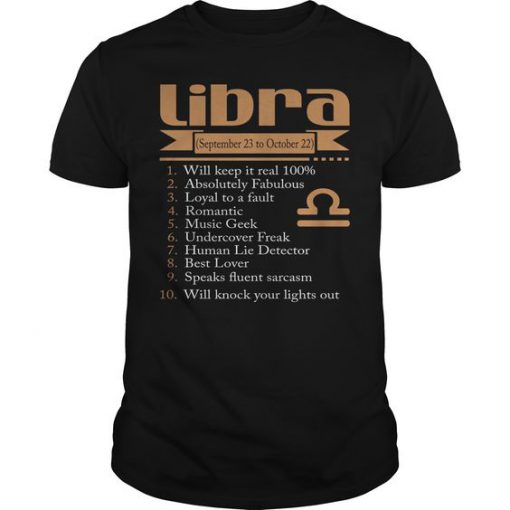 Libra Horoscope Limted Edition T Shirt EC01