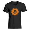 Mens Bitcoin Vneck T-shirt EC01