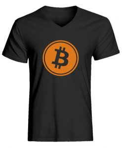 Mens Bitcoin Vneck T-shirt EC01