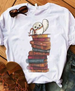 Owl And Books T shirt SR01
