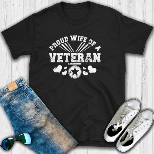 Proud Wife Of A Veteran T Shirt SR01