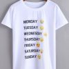 Shop White Emoji Print T-shirt KH01