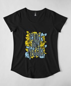 Vegan Peace Love Veggies T-Shirt SN01