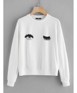 Winky Eye Print Sweatshirt EL01