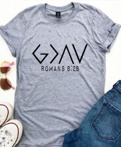 Womens Romans Bible Verse Short Sleeve T-shir KH01