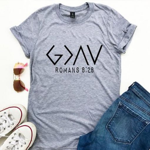 Womens Romans Bible Verse Short Sleeve T-shir KH01