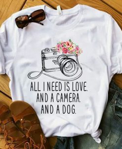 All I Need Is Love Camera T Shirt SR01