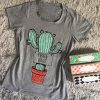 Cactus Letter Printed T-Shirt AV01