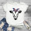 Cow with 4th of July Bandana T-shirt FD01