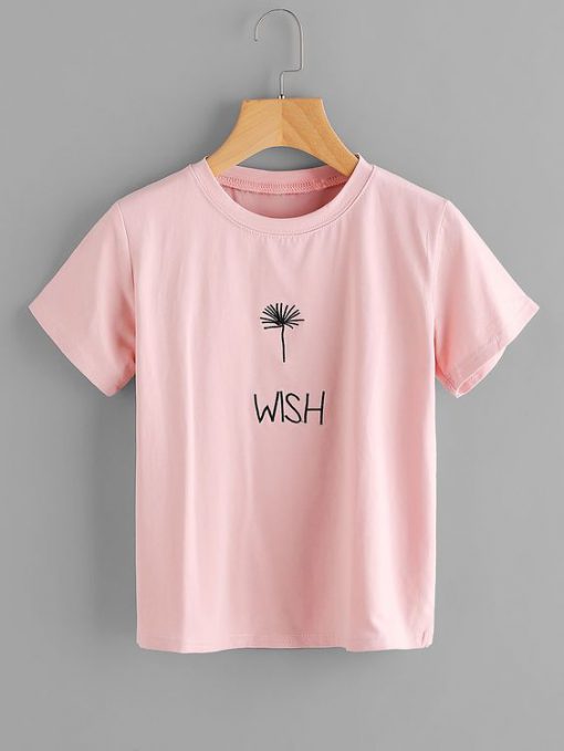 Dandelion Embroidered Tee T-shirt FD01
