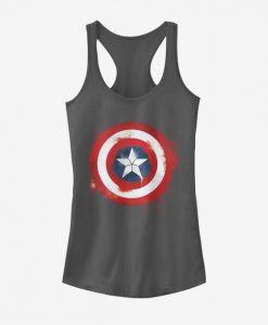 Endgame Captain America Spray Logo Charcoal Girls Tank Top KH01