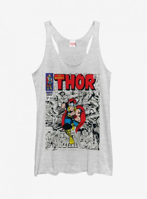 Marvel Mighty Thor Comic Book Cover Print Girls Tank Top KH01