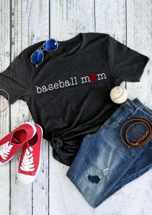 Mom Heart Baseball T-Shirt DV01