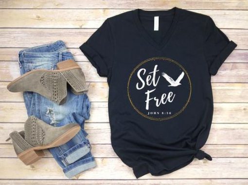 Set Free Christian T Shirt SR01