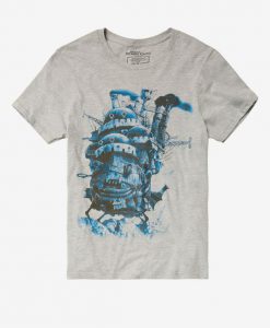 Studio Ghibli Howl's Moving Castle Blue Tonal T-Shirt KH01