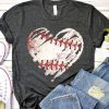 BASEBALL HEART GRUNGE T-Shirt AV01