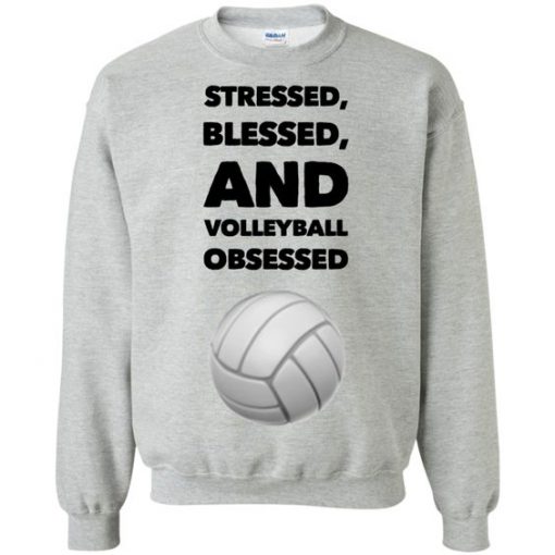 Blessed and Volleyball obsessed Sweatshirt AI)1