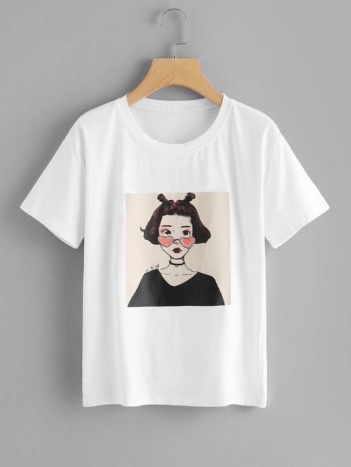 Figure Print Tee T-Shirt EM01