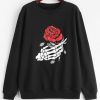 Floral and Skeleton Sweatshirt AZ01