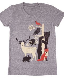 Forest Friends Womens Girls T-Shirt FD29