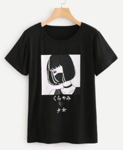 Girl Print Tee T-Shirt EM31